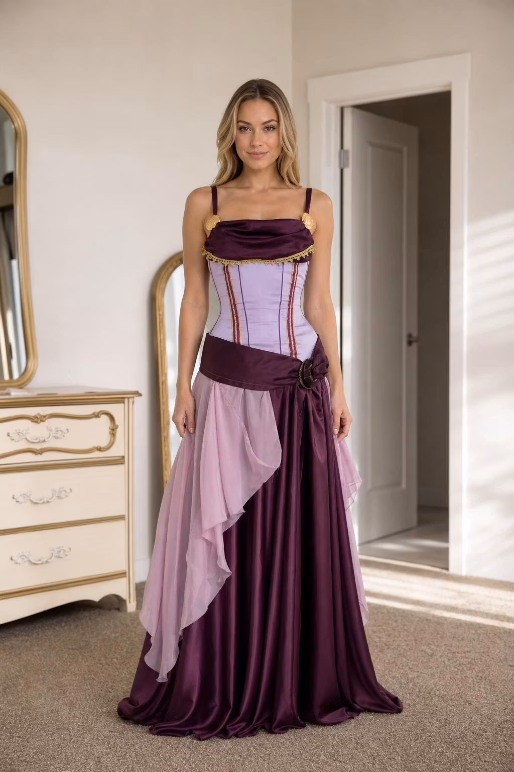 Renaissance Medieval Corset Style Long Maxi Dress - ellahollywood