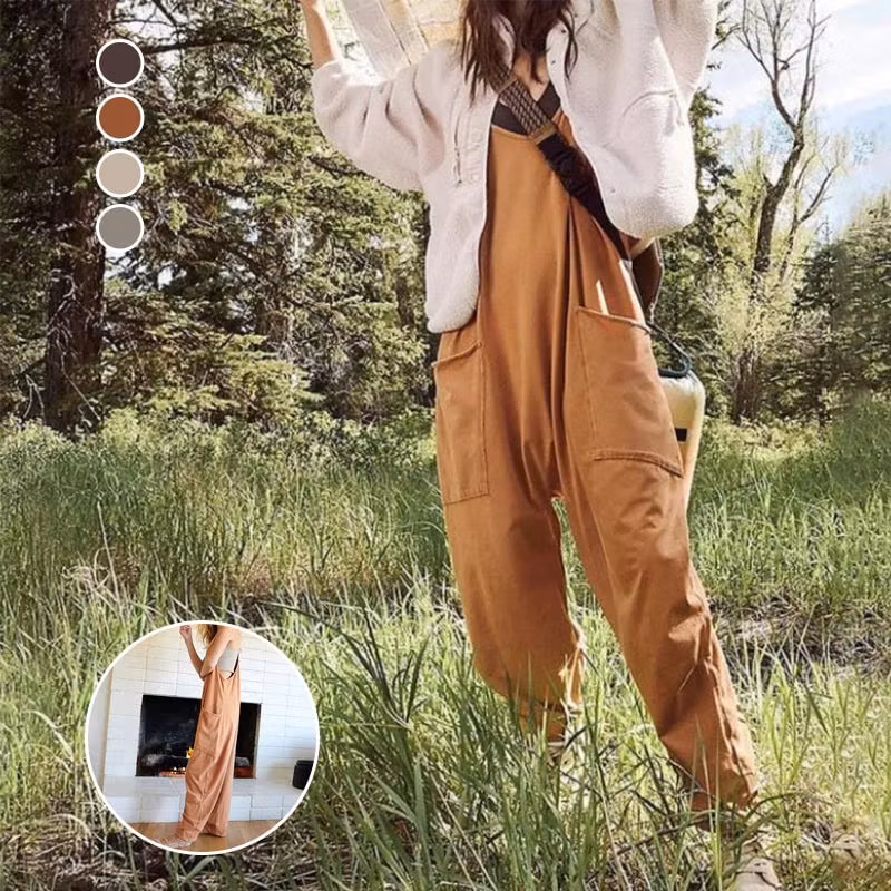 Wide Leg Jumpsuit With Pockets - Rakkiss - ellahollywood